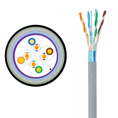 comprare Conduttore 0.51mm FUTP 4 paia del doppio rivestimento Cat5e Lan Ethernet Cable 24AWG online manufacture